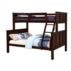 Furniture of America Cory Twin over Full Bunk Bed in Dark Walnut