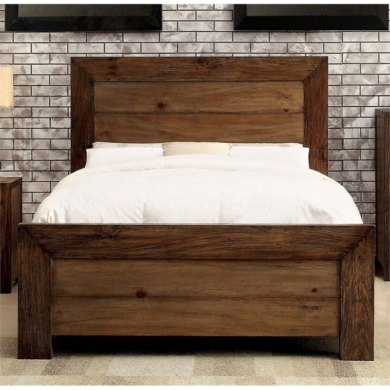 Furniture of America Drew Queen Platform Bed in Rustic Natural