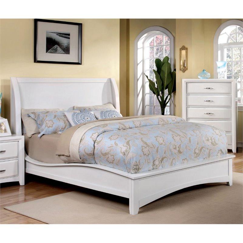 Furniture of America Skye King Panel Bed in White