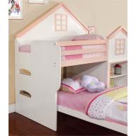 Furniture of America Elwood Twin Over Twin Bunk Bed in White