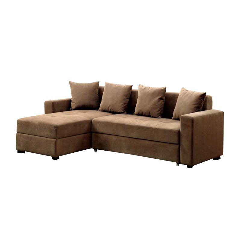 Furniture of America Prastic Convertible Sectional with Casters
