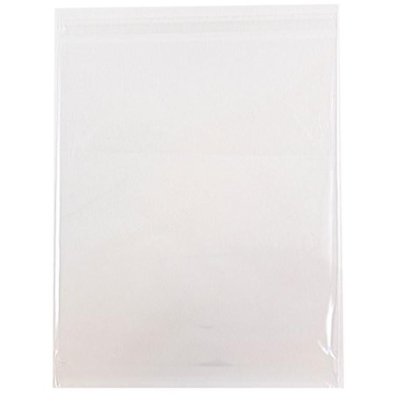 JAM Paper Cello Sleeves with Self Adhesive Closure, 10" x 13", Clear, 100/pack