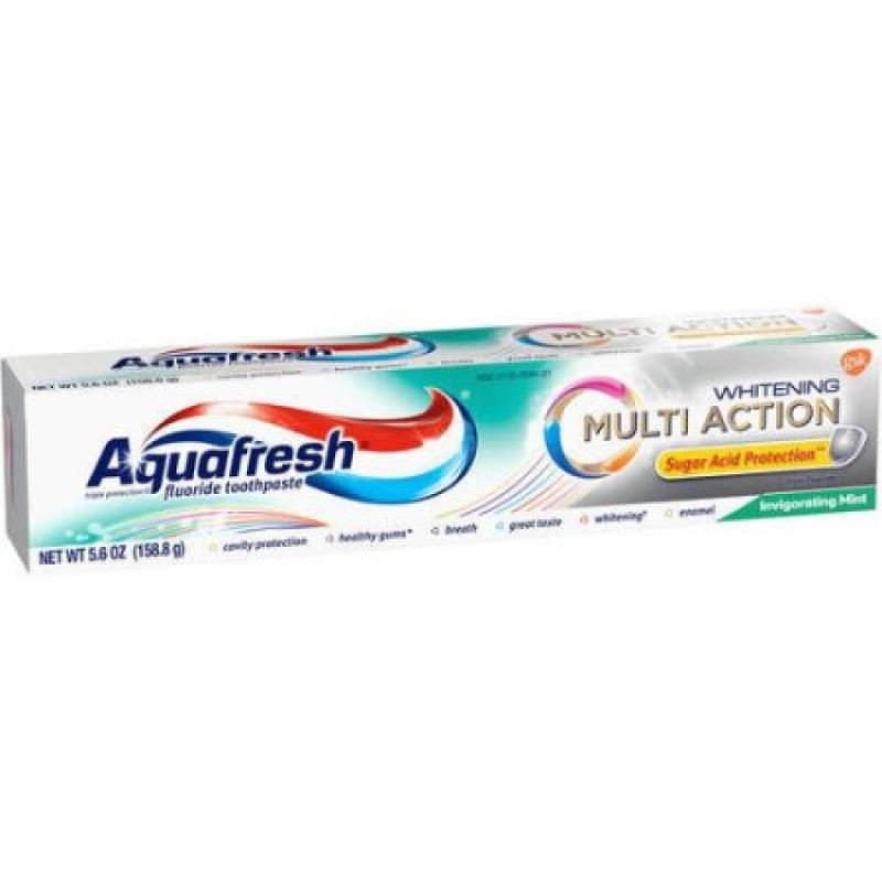 Aquafresh Whitening Multi Action Invigorating Mint Fluoride Toothpaste, 5.6 oz