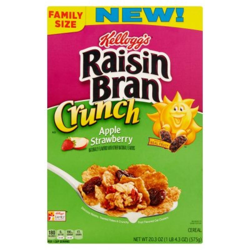 Kellogg&#039;s Raisin Bran Crunch Apple Strawberry Cereal Family Size, 20.3 oz