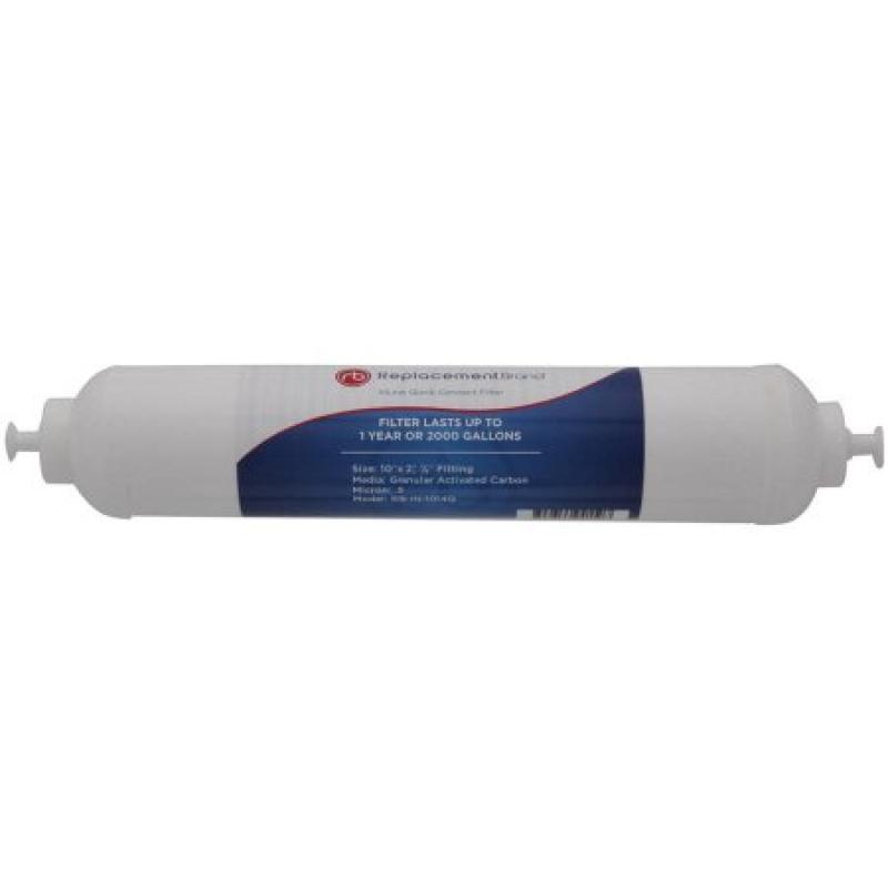 ReplacementBrand Comparable Filter for the GE GXRTDR, Culligan IC-100, Whirlpool 4378411 InLine Filter (5 Micron, 10", 1/4" Quick Connect)