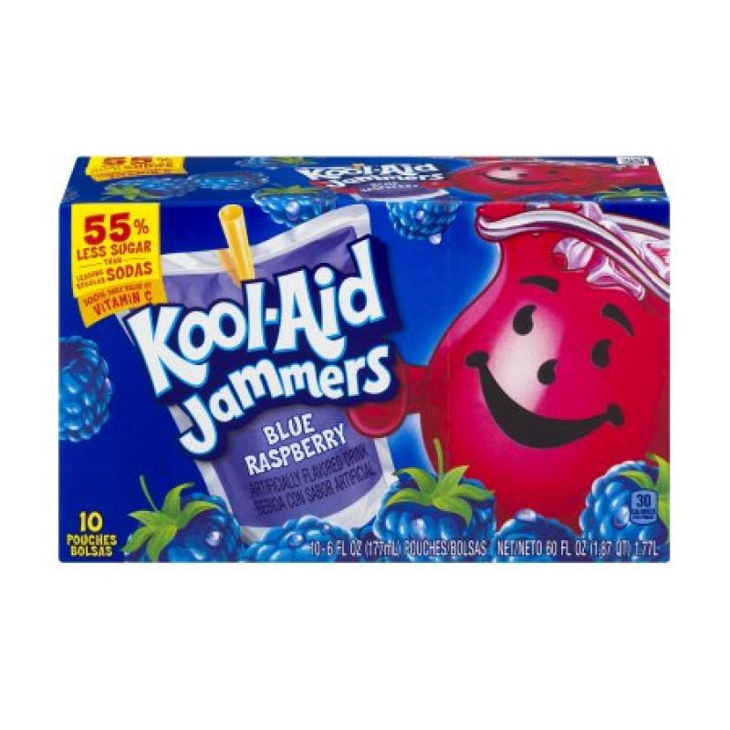 Kool-Aid Jammers Fruit Juice Pouches, Blue Raspberry, 6 Fl Oz, 10 Count