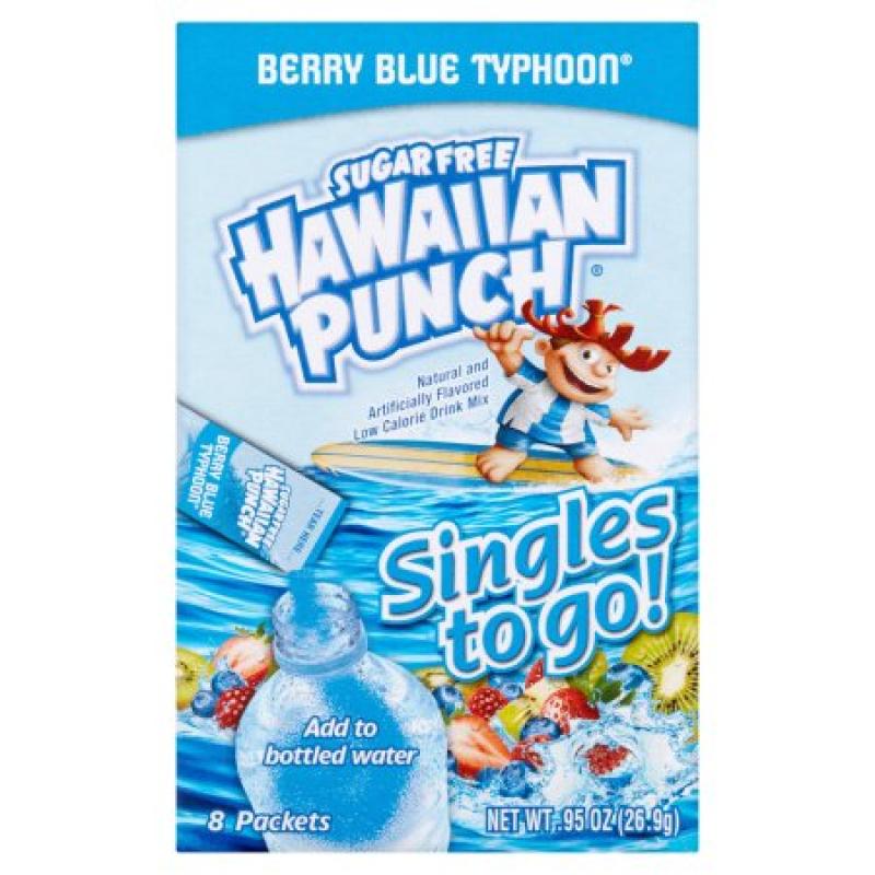 Hawaiian Punch Berry Blue Typoon Drink Mix 8 Packets .95 oz