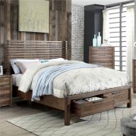 Furniture of America Bickson King Storage Bed in Natural Rustic Tone