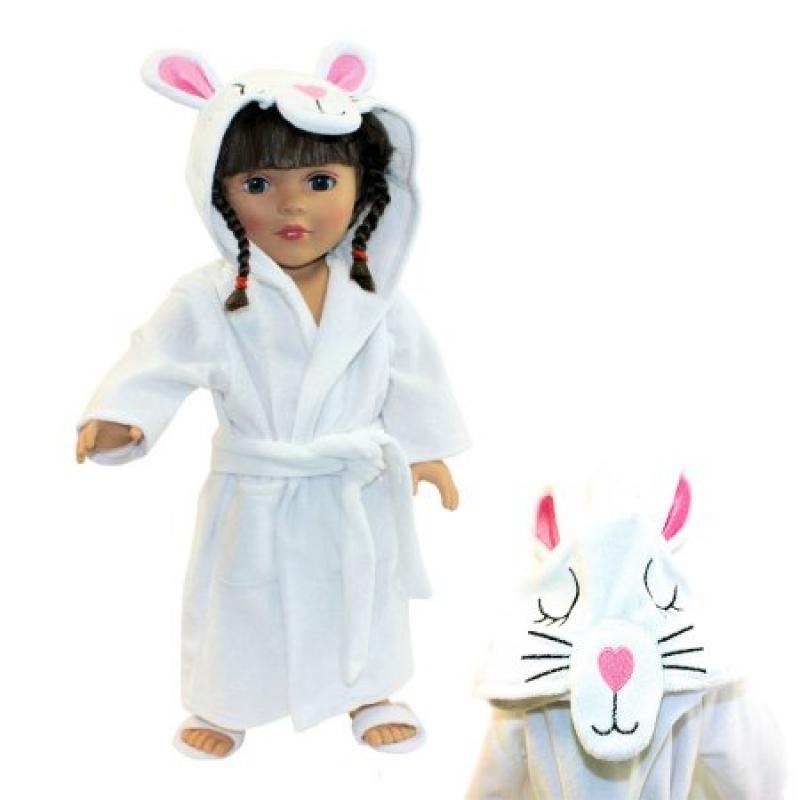 Arianna Kitty Hooded Bathrobe and Slippers Fits Most 18 inch Dolls