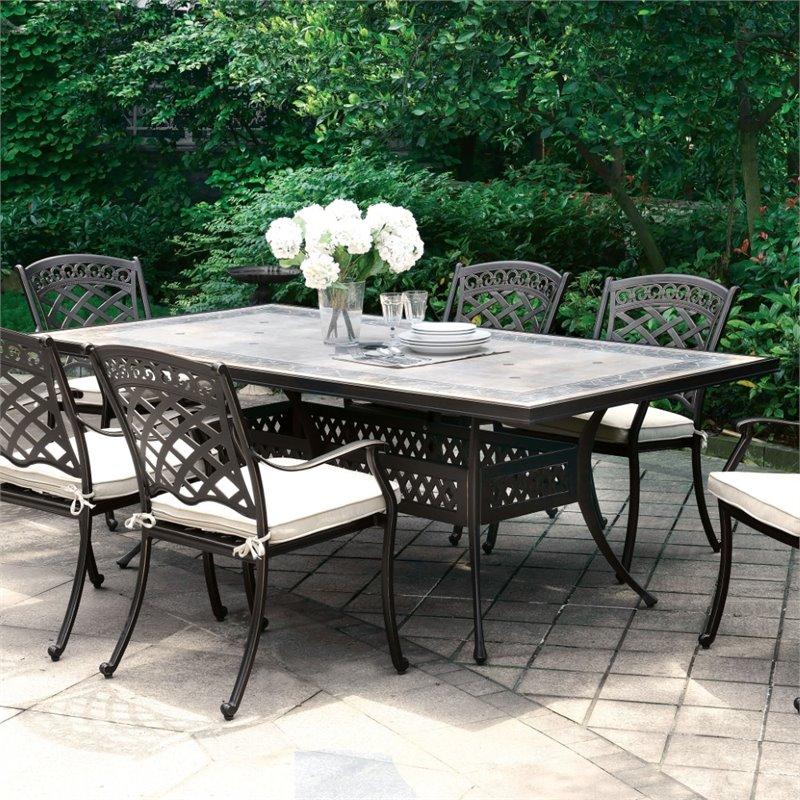 Furniture of America Donell Outdoor Dining Table in Antique Black