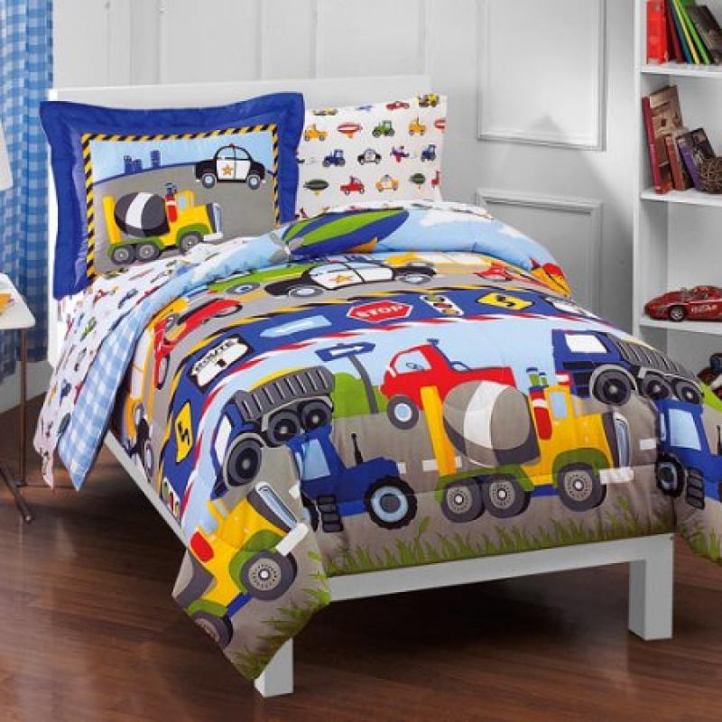 Dream Factory Trucks Reversible Comforter Set with Sheets