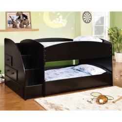 Furniture of America Adelley Twin over Twin Bunk Bed in Black