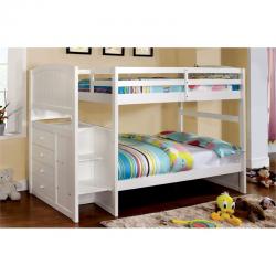 Furniture of America Buntix Twin over Twin Bunk Bed in White