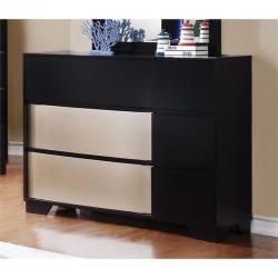 Coaster Havering Small Scale Dresser in Black and Sterling