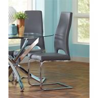 Coaster Upholstered Dining Side Chair in Charcoal Gray