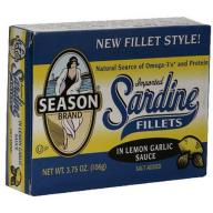 Season Lemon Garlic Sardine Fillets, 3.75 oz (Pack of 12)
