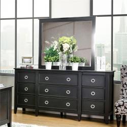 Furniture of America Mardon Dresser with Mirror in Wire Brushed Black