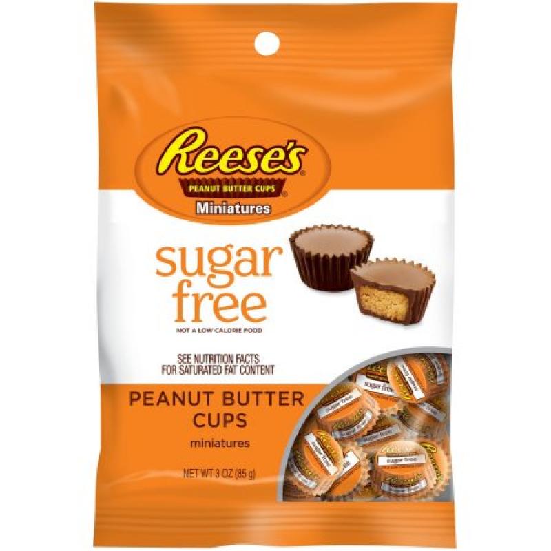 REESE&#039;S SUGAR FREE Peanut Butter Cups Miniatures, 3 oz