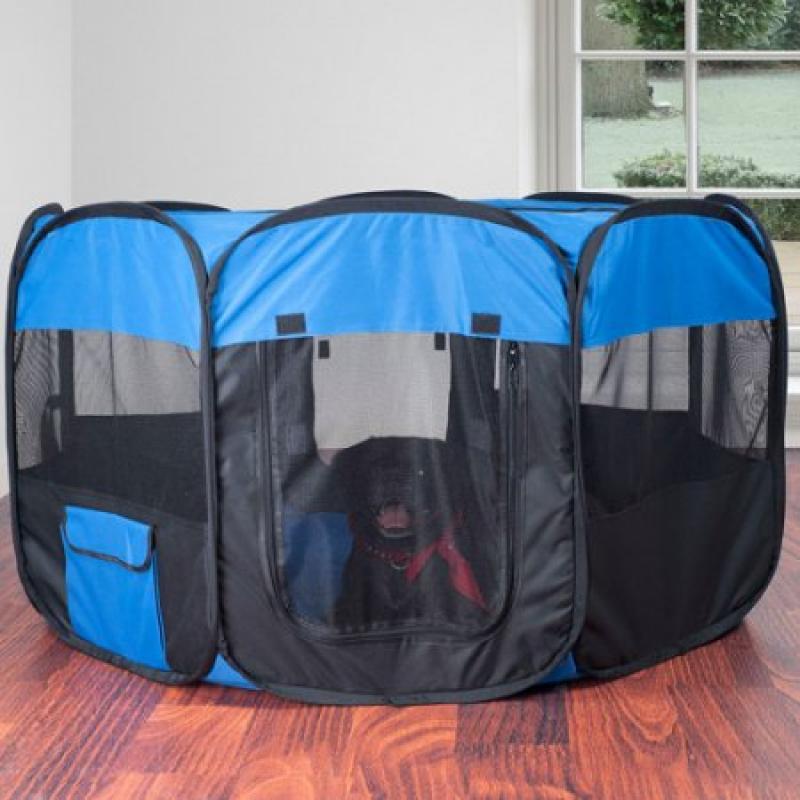 PETMAKER Pet Pop-Up Playpen Deluxe with Canvas Carrying Bag
