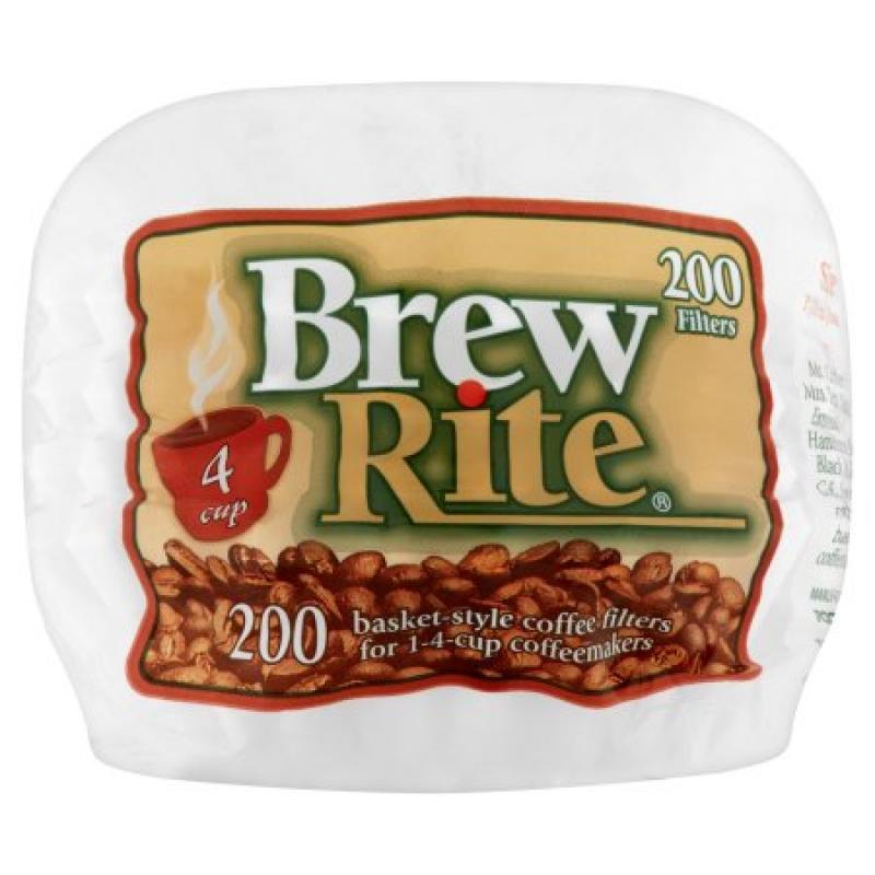 Brew Rite 4-Cup Coffee Filters, Basket Style