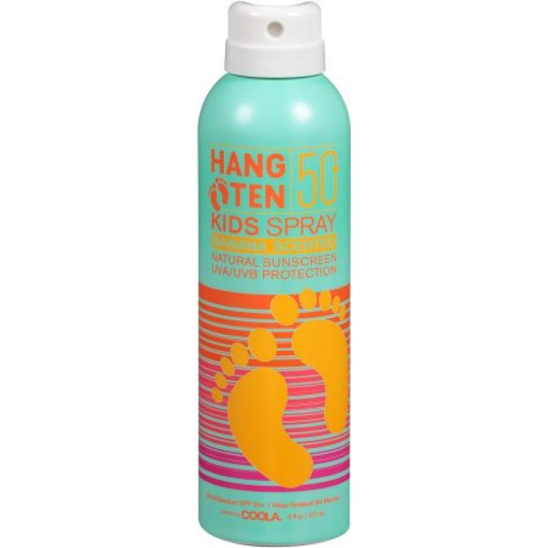 Hang Ten Kids Banana Scented UVA/UVB Protection Natural Sunscreen Spray, SPF 50, 6 fl oz