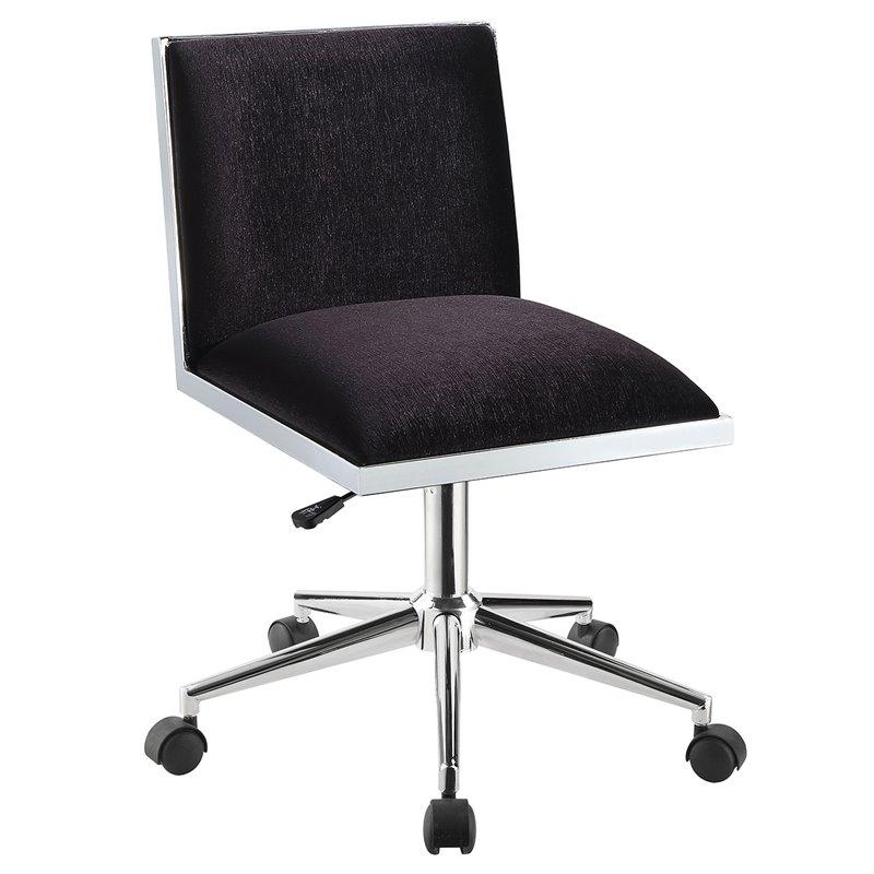 Furniture of America Bella Ergonomic Armless Office Chair in Black