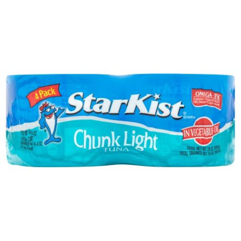 Starkist® Chunk Light Tuna in Vegetable Oil 4-5 oz. Cans