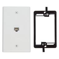 Buyer&#039;s Point 1 Port Cat6 Wall Plate, Female-Female White with Single Gang Low Voltage Mounting Bracket Device (1 Port)