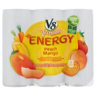 V8 V-Fusion Vegetable & Fruit +Energy Peach Mango 6 x 8 fl. oz. (48 fl. oz.)