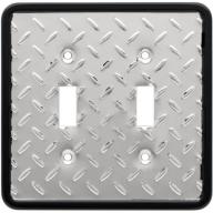 Brainerd Diamond Plate Double Switch Wall Plate, Chrome