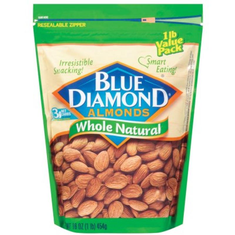 Blue Diamond Whole Natural Value Pack Almonds 16 Oz Bag