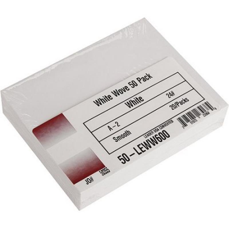 Leader Paper Products A2 Envelopes, 4.375" x 5.75", 50/Pkg