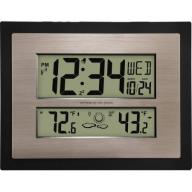 Better Homes and Gardens Atomic Digital Wall Clock with Forecast, Black