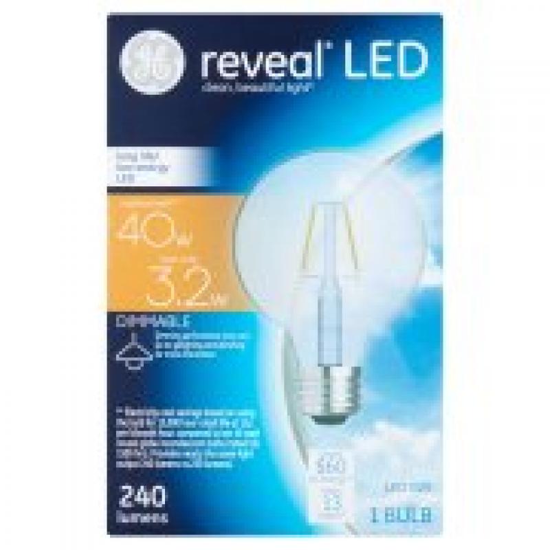GE Reveal LED 3.2W 240 Lumens G25 Bulb