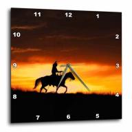 3dRose Cowboys along ridge at sunset, Shell, Wyoming - US51 JRE0096 - Joe Restuccia III, Wall Clock, 15 by 15-inch