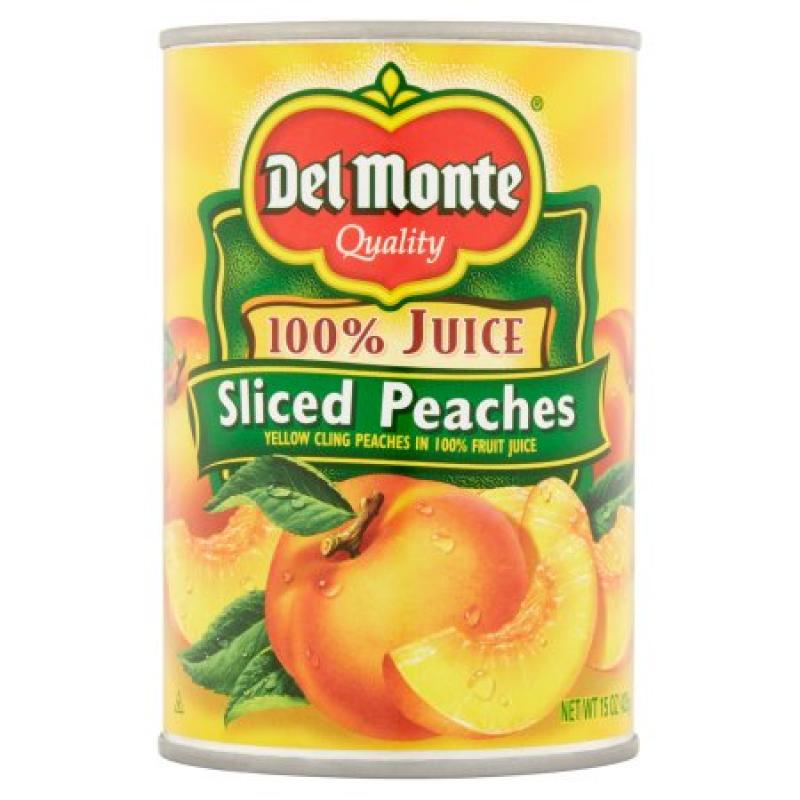 Del Monte 100% Juice Sliced Peaches, 15.0 OZ