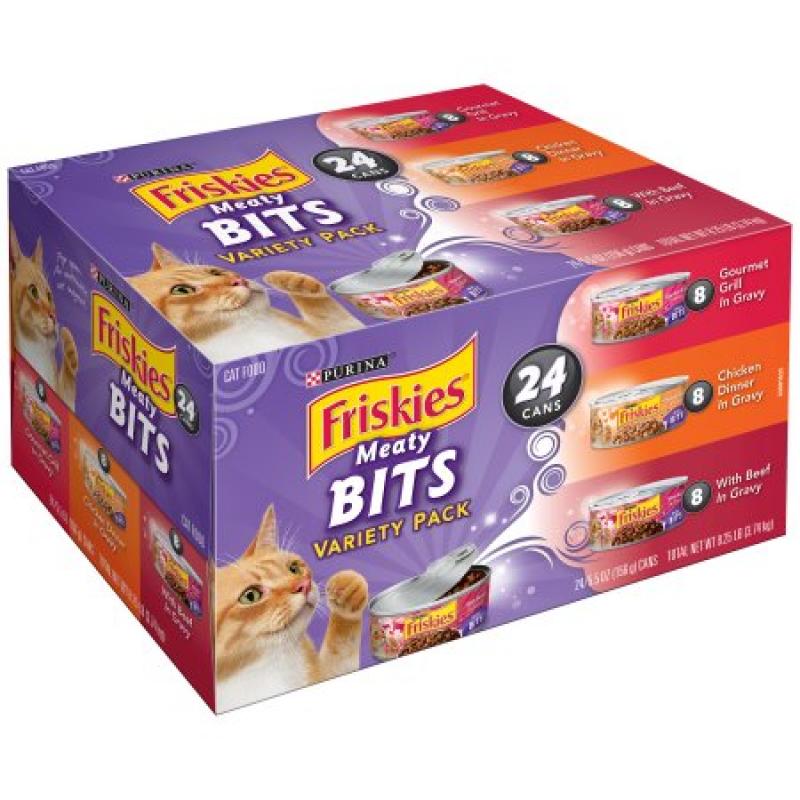 Purina Friskies Meaty Bits Cat Food Variety Pack 24-5.5 oz. Cans