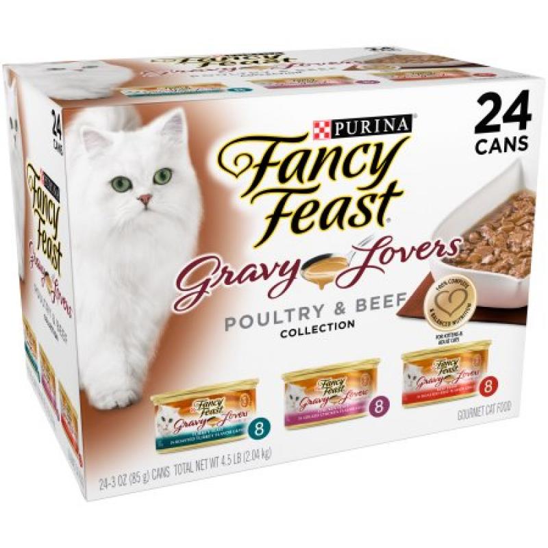 Purina Fancy Feast Gravy Lovers Poultry & Beef Feast Collection Cat Food 24-3 oz. Cans