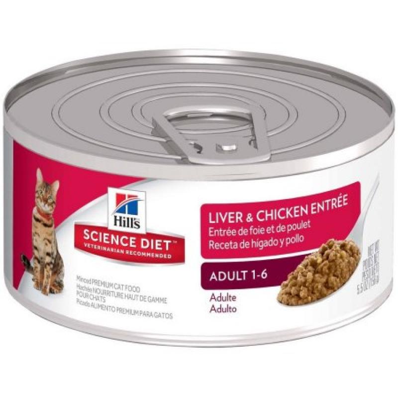 Hill&#039;s Science Diet Adult Liver & Chicken Entrée Canned Cat Food, 5.5 oz, 24-pack