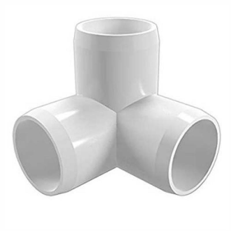 FORMUFIT F0013WE-WH-4 3-Way Elbow PVC Fitting, Furniture Grade, 1" Size, White, 4-Pack