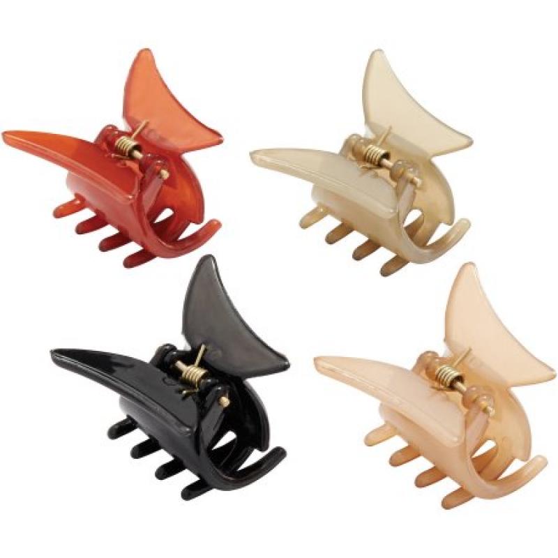 Goody Soft Modern Small Butterfly Claw Clips, 4 count