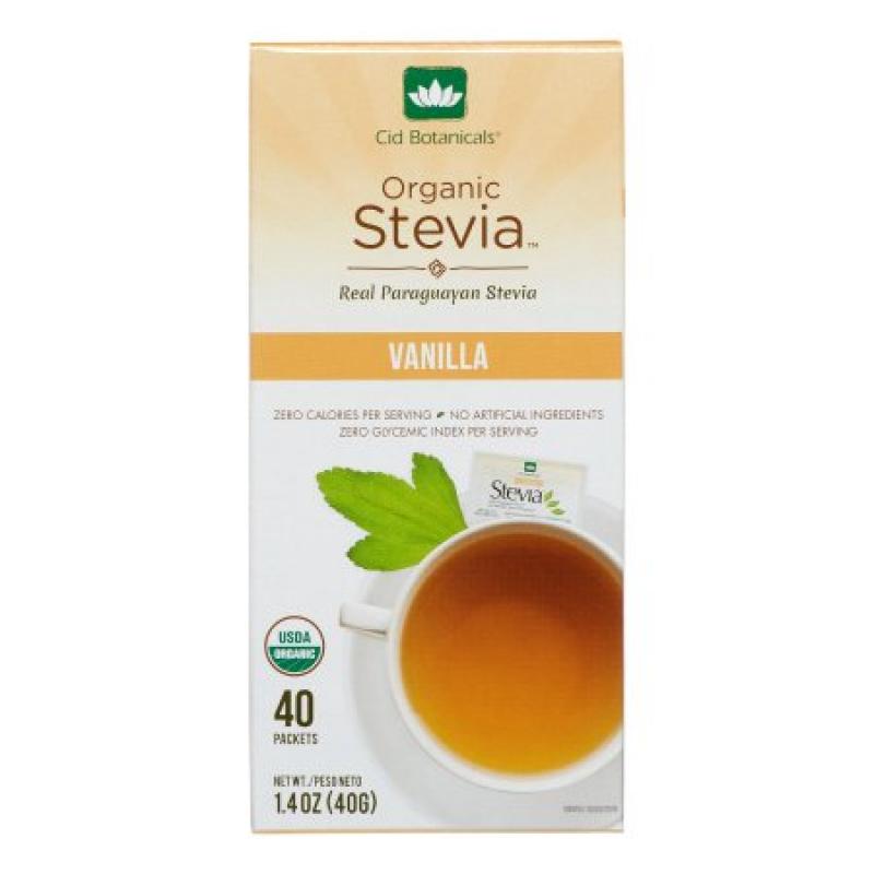 Cid Botanicals Organic Stevia Sweetener Packets, Vanilla, 1.4 Oz