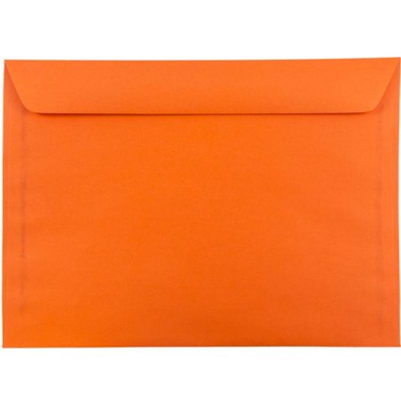 JAM Paper 9 x 12 Booklet Envelope, Brite Hue Orange Recycled, 1000/pack