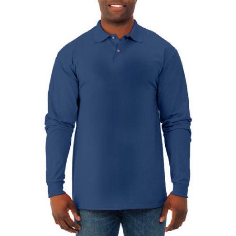 Jerzees Big Men&#039;s Spot Shield Long Sleeve Polo Sport Shirt