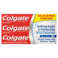 Colgate Baking Soda & Peroxide Whitening Brisk Mint Toothpaste, 8 oz, (Pack of 3)