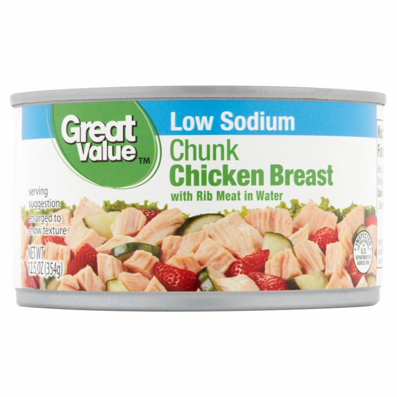 Great Value Low Sodium Chunk Chicken Breast, 12.5 oz