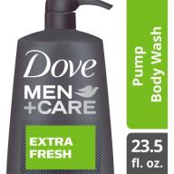 Dove Men+Care Extra Fresh Body Wash with Pump, 23.5 oz