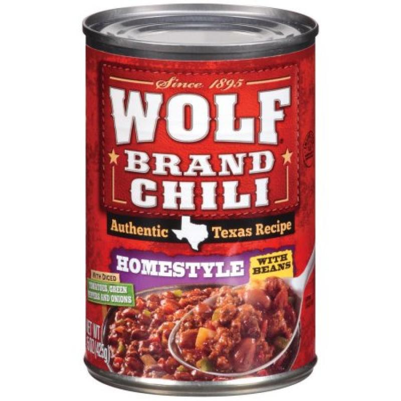 Wolf Homestyle Chili with Beans, 15 Ounce