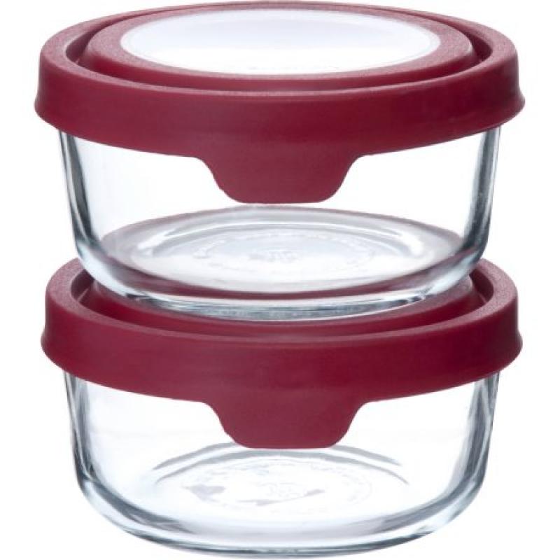Anchor Hocking 4-Cup TrueSeal Food Storage Set with Red Lids, 2-Pack