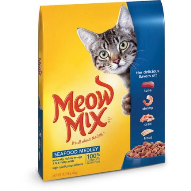Meow Mix Seafood Medley Dry Cat Food, 14.2-Pound